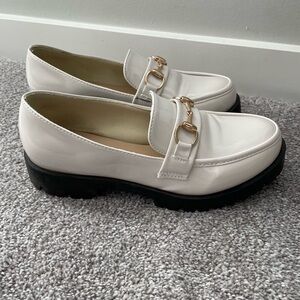White Pleather Loafers
